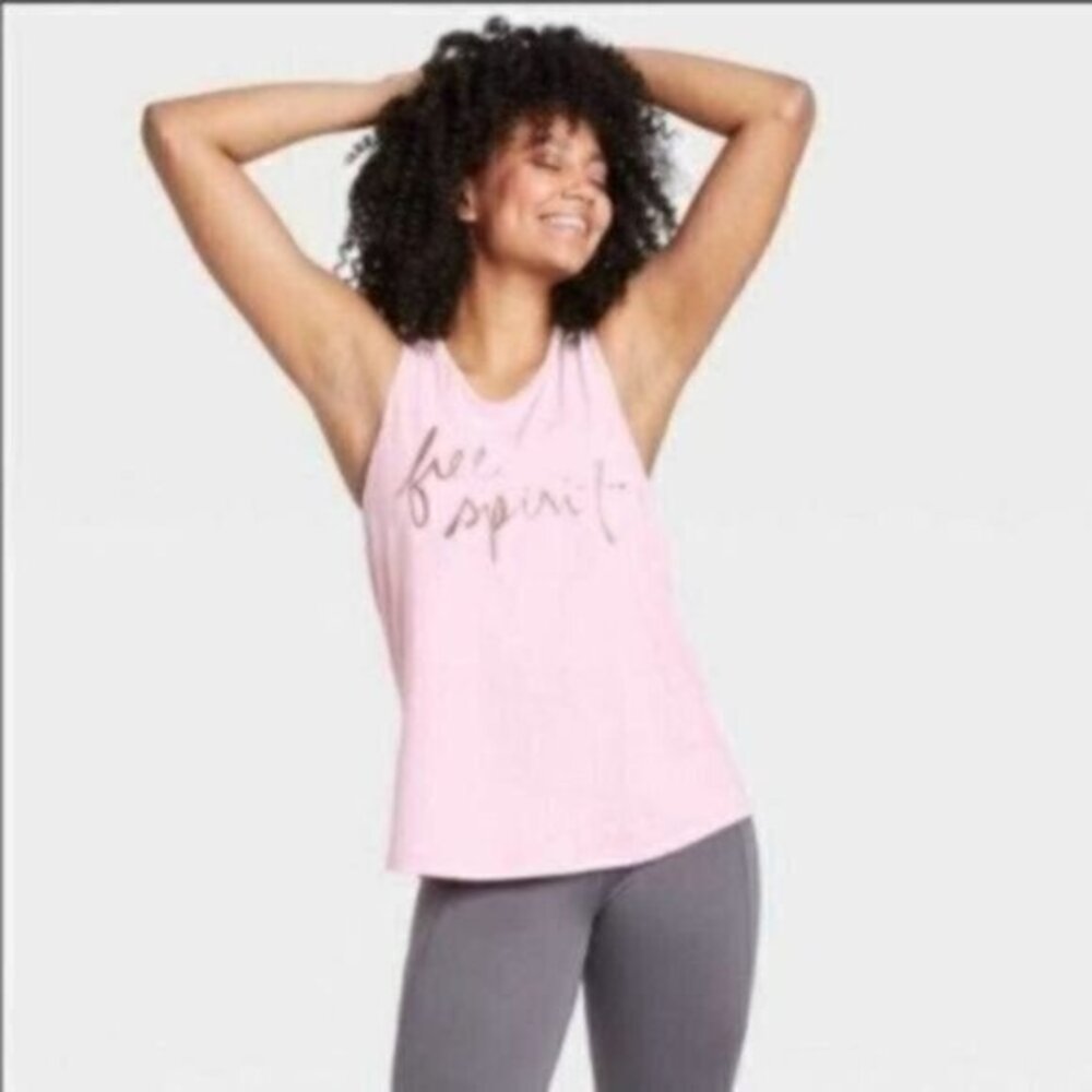 Women's Pink Free Spirit Athletic Tank Top Muscle Tee New